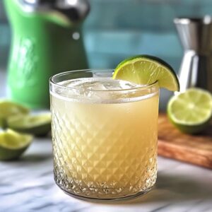 Finished Kentucky Mule cocktail with lime wedge garnish