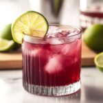 Transfusion Recipe in a glass with ice and lime garnish, a refreshing summer drink