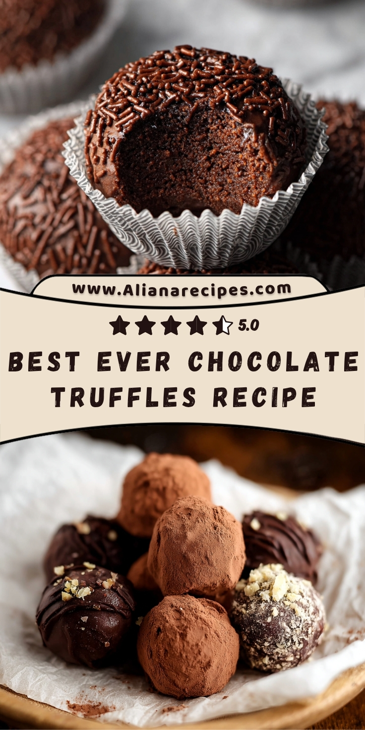 Chocolate truffles cut in half showing rich ganache filling with chocolate sprinkles coating