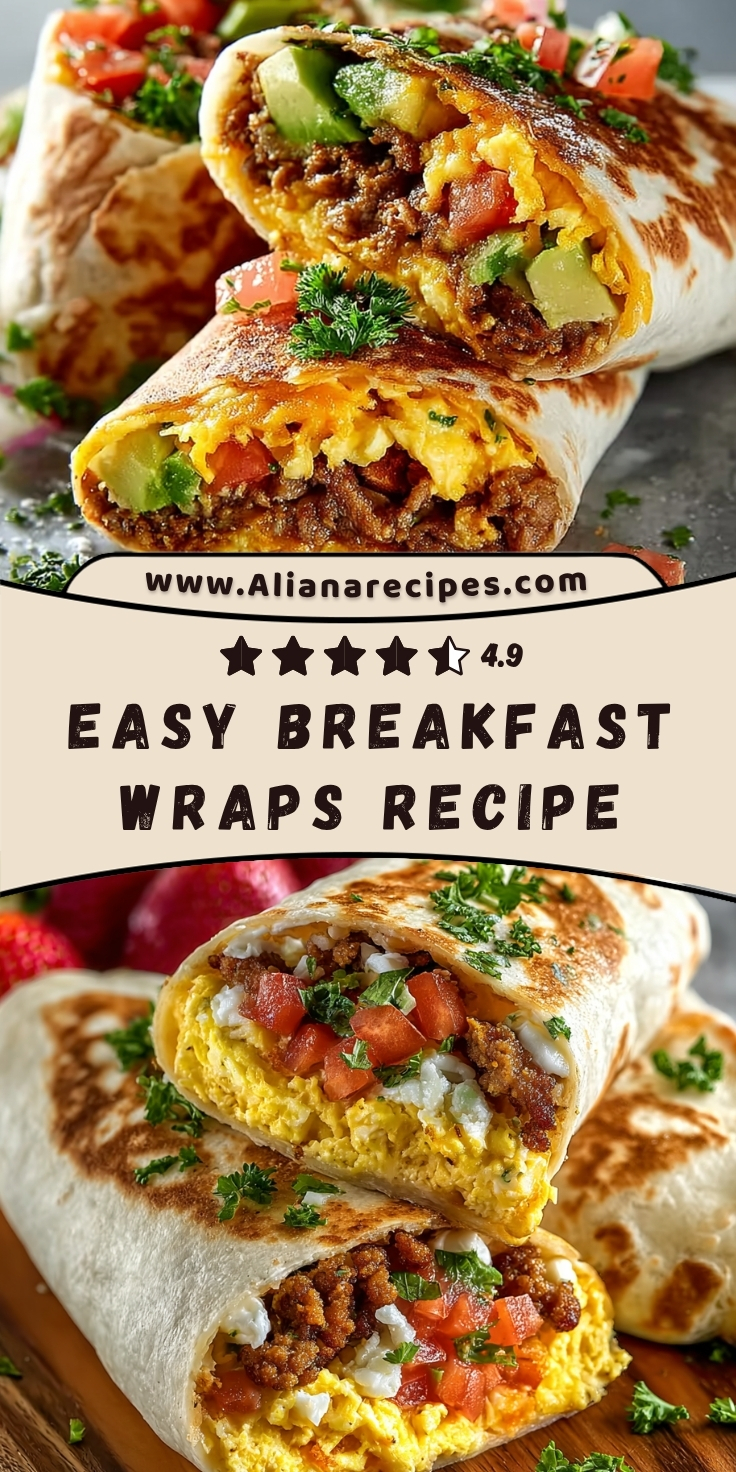 Breakfast wraps cut in half revealing colorful egg filling with bacon, peppers, and avocado in flour tortillas