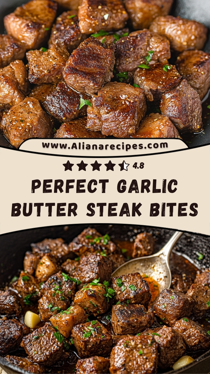 Garlic butter steak bites perfect recipe with restaurant quality golden sear
