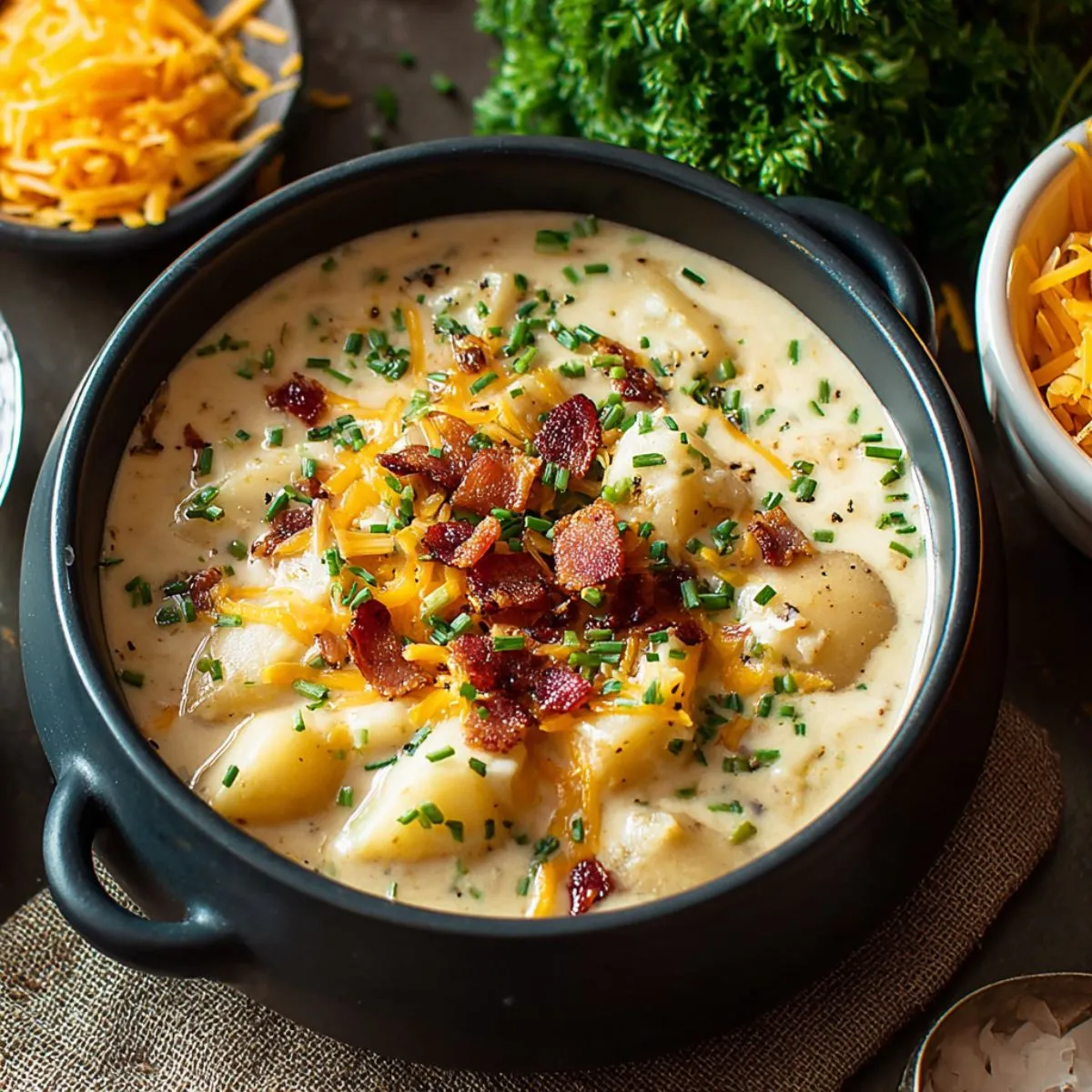 hearty and creamy crockpot potato soup